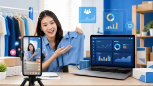 Online seller Indonesia menyiapkan livestream untuk meningkatkan viewers